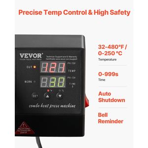 2-in-1 15x15in DIY Sublimation <b>Print</b> Transfer Heat Press <b>Machine</b> Model D0100X3I3A2 for <b>T</b>-<b>shirts</b> and Caps - Product Image 3