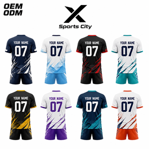 Maillots de volley-ball personnalisés pour équipe, X Sports City, imprimés par sublimation, 100% polyester respirant, séchage rapide, col rond, fermeture à cordon - Product Image 2