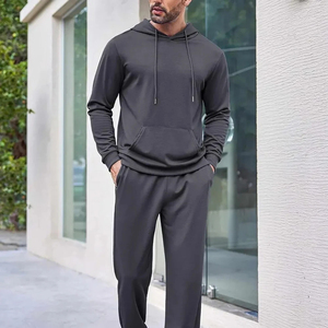 Survêtements polaires élégants pour hommes grande taille à capuche, personnalisables (logo et couleur), écologiques et respirants pour l'entraînement - Product Image 4
