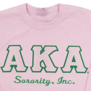 เสื้อสเวตเตอร์คอกลมสีชมพู AKA Sorority Inc ปักตัวอักษรกรีก เสื้อสวมหัวผู้หญิง สีชมพู - Product Image 6