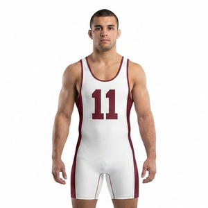 Combinaison de lutte pour hommes 100% polyester, combinaison de lutte pour hommes de haute qualité, maillot de lutte sans manches à compression pour hommes - Product Image 6