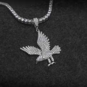 จี้รูปนกอินทรีสั่งทำพิเศษ ผ่านการทดสอบเพชร เครื่องประดับชั้นดี จี้ฮิปฮอป เงินแท้ 925 จี้นกสุดหรู จี้แฟชั่น - Product Image 3