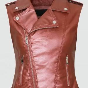 Nueva colección Popular diseños chaleco Otoño Invierno Chaleco de cuero suave y cálido al aire libre con bordado personalizado chaqueta de mujer de talla grande - Product Image 5