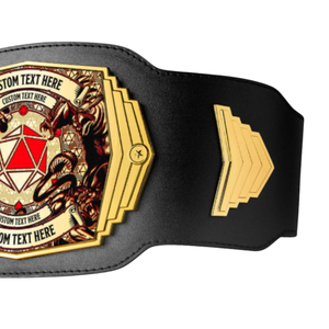 Cinturón de Campeonato Personalizable con Texto y Diseño Personalizados, Cinturón Negro y Dorado para Deportes, Videojuegos y Eventos Especiales - Product Image 5