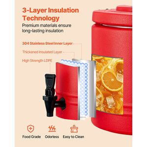Dispenser Termico per Bevande da 8L (2.2 Galloni) con Rubinetto, Contenitore Refrigerante per Alimenti, per Bevande Calde e Fredde, Mantiene Caldo e Freddo - Product Image 4