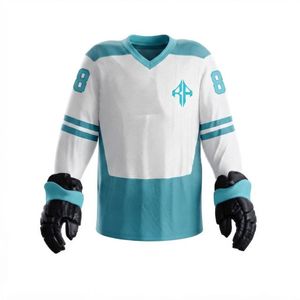 Conjunto de Uniforme de Hockey sobre Hielo RIVIAN ATLANTIC, Impresión por Transferencia de Calor, Color Sólido, Material 100% Poliéster, Calidad Premium para Hombre - Product Image 6