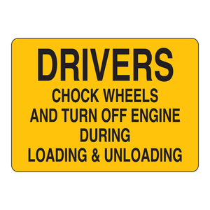 Panneau de signalisation de sécurité pour conducteurs Brady, 10x14 pouces, en polycarbonate, pour chargement et déchargement - Product Image 1