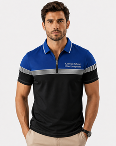 Nouvelle chemise à manches courtes personnalisée respirante en polyester/coton avec logo brodé sur le devant, haute qualité pour hommes, en vente en ligne à prix réduit - Product Image 3