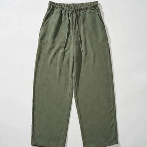 Pantalon de jogging décontracté pour homme, style coréen, en coton Remy écologique, infroissable, coupe droite, ample, taille mi-haute, respirant, avec dentelle - Product Image 2