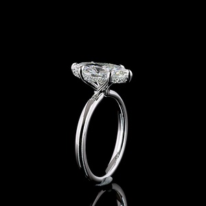Classic 2 Ct Marquise Cut Lab Grown Diamond Solitaire Engagement Ring 14K Solid White Gold Wedding Fine Jewelry - Product Image 2