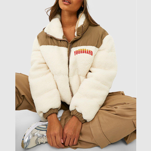 Chaqueta de punto para mujer con diseño de piel de serpiente, forro polar, cuello alto, bordado a rayas, reversible, transpirable, con media cremallera - Product Image 6