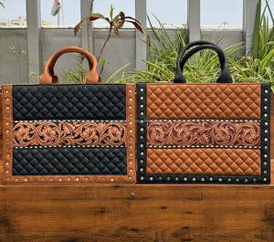 Minimalist Latest Design Fashion Hand Tooled <b>Quilted</b> Leather Shoulder Handbags Luxury Designer Real Leather Tote <b>Bags</b> for Women - Product Image 5