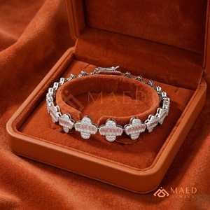 Bracelet Géométrique Argenté avec Moissanite, Chaîne Fine, Bijou Tendance pour Usage Quotidien, Style Miami Chicago, Idéal Cadeau - Product Image 4