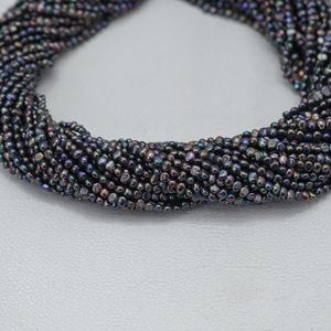 Perles d'eau douce naturelles de 3 mm 3,5 mm de couleur arc-en-ciel noire irrégulière, perles de forme irrégulière, perles de paon utilisées pour la fabrication de bijoux faits à la main - Product Image 5