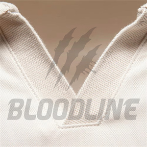 <b>Men's</b> Short Sleeve Polo Shirt <b>Cream</b> Color Claw Print Back Design Casual Knitted Cotton Breathable Regular Fit - Product Image 5