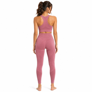 2026 Premium Seamless Women's Gym Wear Set Stretch Fitness Leggings And Sports Bra Custom Activewear Wholesale Supplier - Product Image 2