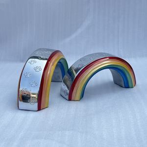 Rainbow Bridge Paw Pet Cremation Urns for Pet Ashes Aluminum Engraved Paw Urn for Ashes Cremation Ash Storage Pet Urns - Product Image 1