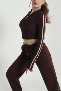 Mejores Conjuntos Deportivos de Maternidad para Mujer con Capucha, de Invierno, Casuales, de Color Liso, de Secado Rápido, Transpirables, de Forro Polar, para Entrenamiento Deportivo, con Cierre de Cintura Elástica - Product Image 3