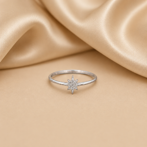 Lab grown <b>diamond</b> round cut solitaire <b>ring</b> North Star <b>Diamond</b> <b>Ring</b> minimalist gold <b>ring</b> Anniversary <b>ring</b> gift For Her - Product Image 1