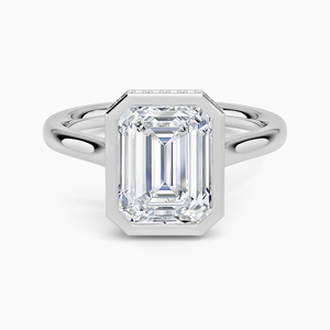 Anillo de Compromiso de Oro Blanco de 10k con Diamante Sintético de 1.50 Ct, Corte Esmeralda, Claridad VS1, Color E, Certificado IGI, Precio de Mayoreo - Product Image 1