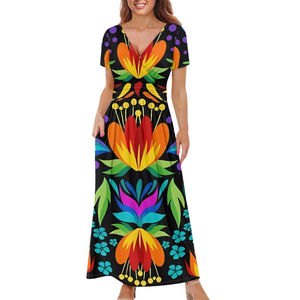 Vestido de Mujer con Diseño de Estampado Mexicano, Ropa Casual Cómoda y Transpirable al por Mayor - Product Image 6