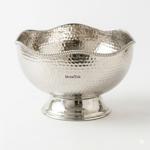 Luxury Silver Hammered <b>Chocolate</b> Bowl Handcrafted Metal Dessert Server Elegant Giftware for <b>Weddings</b> Parties & Home Decor Bowls - Product Image 1