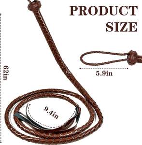 Látigos de cuero prémium de piel de vaca para carreras de caballos, hechos a mano, antideslizantes, de bajo precio, suaves al tacto, para cazadores. - Product Image 4