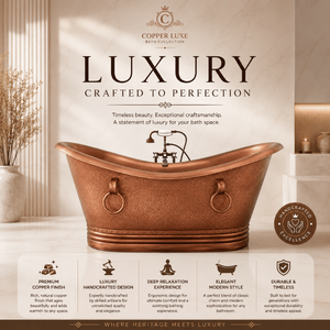 Bañera de Cobre Forjado de Diseño | Bañera Independiente Premium Hecha a Mano para una Relajación Profunda y Decoración de Interiores de Lujo - Product Image 5