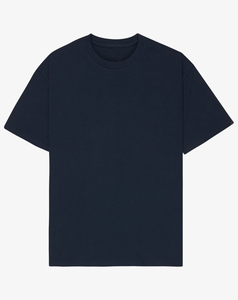 Camiseta de Algodón para Hombre, Diseño 2026, Color Azul Marino Sólido, Cuello Redondo, Manga Corta, Corte Regular, Estilo Casual, Tejido de Punto Liso, Bajo Costo - Product Image 1