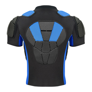 Protector de Pecho Acolchado Negro y Azul para Hombre, Armadura de Malla Ajustada, Equipo de Fútbol Americano, Manga Corta, Cuello en V, para Adultos, Todas las Temporadas - Product Image 5