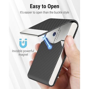 Tarjetero de Cuero PU para Hombre y Mujer, Bloqueo RFID, Delgado, Estuche para Tarjetas de Visita, Accesorio Empresarial de Acero Inoxidable - Product Image 3