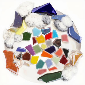 Nuevo Diseño Europeo, Mosaico de Mármol Gris con Textura Ondulada, Revestimiento de Pared Interior, Mosaico Metálico Azul Marino - Product Image 2