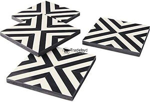 Sous-verre carré de luxe fait main en os incrusté, 4x4 pouces, couleurs personnalisées disponibles Tradebyd - Product Image 2