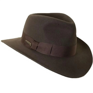 <b>Brown</b> <b>Wool</b> Fedora Hat with Leather Band Unisex Casual Outdoor Four Seasons Adult Style - Product Image 3