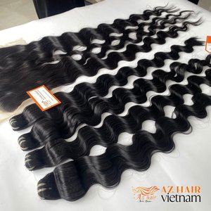 Mechones de pelo crudo vietnamita de onda profunda suelta de doble estirado al por mayor, cutícula completa alineada para hacer pelucas sin pegamento - Product Image 4