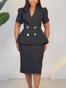 SE12050 Nouveauté – Costume élégant grande taille pour femme, style africain, col à revers, pour l'été 2026 – Collection transfrontalière Europe et Amérique - Product Image 4