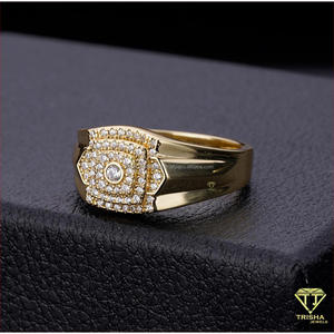Anillo cuadrado de plata 925 premium con diamante cultivado en laboratorio para compradores mayoristas de joyería - Product Image 2
