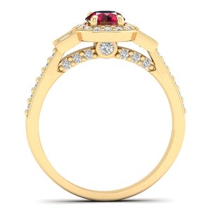 Bagues de fiançailles REYES en argent sterling 925 avec moissanite, taille ronde 0,5 carat, pierre précieuse rubis rouge, cadeau de mariage pour femme, bijoux - Product Image 4