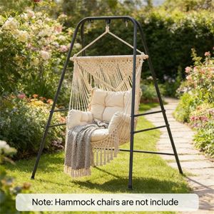 Supporto per Altalena da Esterno in Metallo Nero per Amache e Sedie Sospese - Product Image 1