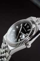 Alexander Ferros 8182S/01 Saphir Analog Miyota Mechanische Automatik Elegante Herrenuhr 36mm Faltschließe Sicherheits-Edelstahl