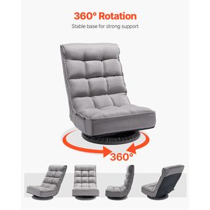 Sedia da Gaming Girevole a 360 Gradi con 4 Posizioni Regolabili, Schienale Pieghevole, Supporto Lombare e Design Reversibile - Product Image 5