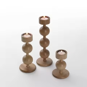 Ensemble de 2 chandeliers en bois, forme colonne, pour décoration de maison et de mariage, design conique, style vintage - Product Image 6