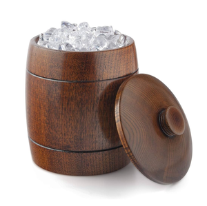 Seau à glace en bois d'acacia, refroidisseur de bouteilles de vin et whisky, articles de qualité supérieure pour boissons, avec couvercle - Product Image 4