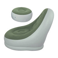 Canapé gonflable en PVC ISO9001 avec repose-pieds, chaise longue gonflable pour salon, ensemble de canapé gonflable floqué, mobilier