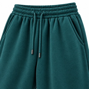 Men's Teal Blue Fleece baggy oversized Sweatpants Elastic Waist Drawstring Casual <b>Pants</b> With Side Pockets Autumn Wear - Product Image 3