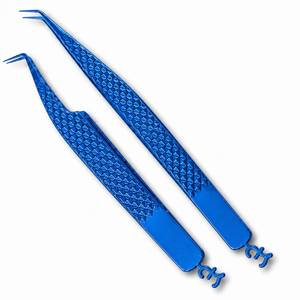 แหนบต่อขนตา Morje Surgical Blue สแตนเลสสตีล ปลายเรียวละเอียด พื้นผิวเรียบ รุ่น MS-ET-0007 สำหรับการต่อขนตา - Product Image 4