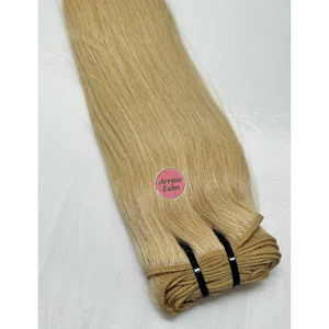 Extensions de cheveux indiens Remy lisses couleur blonde 613, trame double cousue à la machine, pour couleurs plus foncées uniquement - Product Image 3