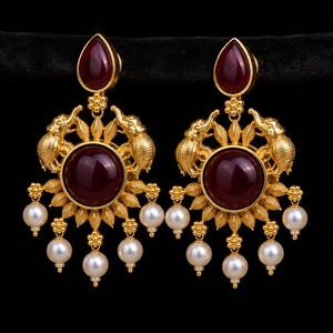 MOQ disponible, boucles d'oreilles pendantes ethniques indiennes traditionnelles fantaisie pour femmes |   Fabricant direct d'usine |   En stock - Product Image 5
