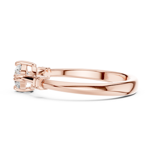 Bague de fiançailles solitaire en or rose avec diamant rond taille brillant, style classique, bijoux fins pour femme - Product Image 4