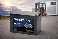 بطارية ليثيوم فوسفات الحديد (LiFePO4) صلبة جديدة من 2NEWMAX LFP100A كورية، 12.8 فولت 100 أمبير ساعة، 5000 دورة، لتخزين الطاقة الشمسية، UPS، للمركبات الترفيهية والبحرية